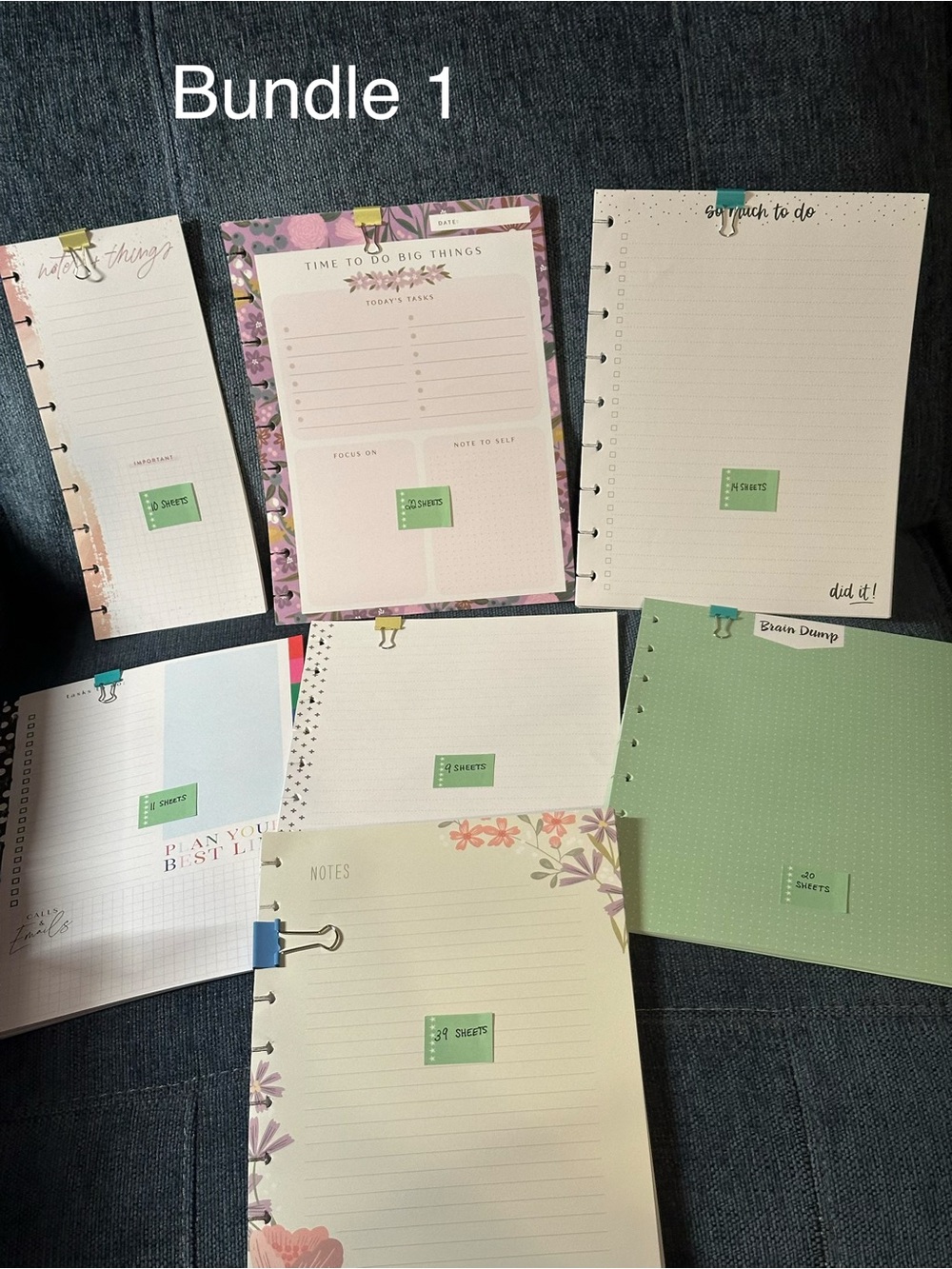 Happy Planner Classic Filler Paper Bundle 125 sheets